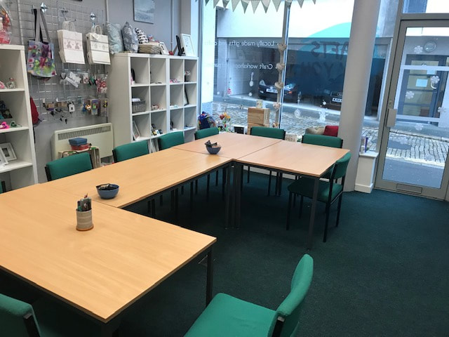 Meeting room in Plymouth to rent. Can also be used for craft workshops.